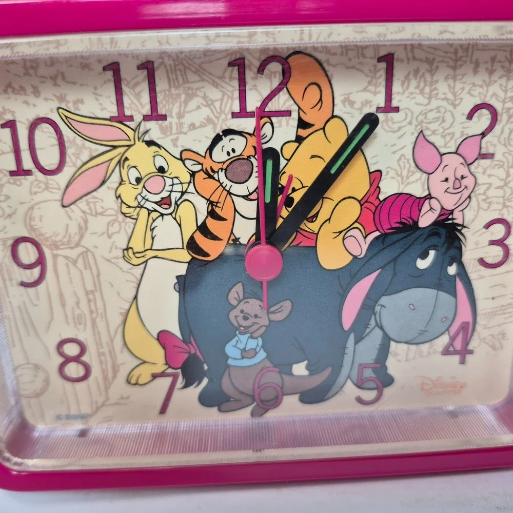 Disney Winnie The Pooh and Friends Tigger Piglet Etc Pink Analog Clock NO ALARM
